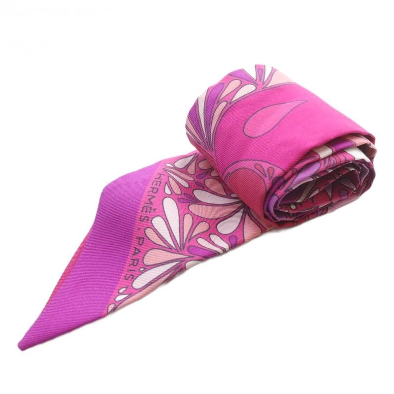 Hermes Twilly Millefleurs du Mexque Mexican Flower Scarf Pink Purple