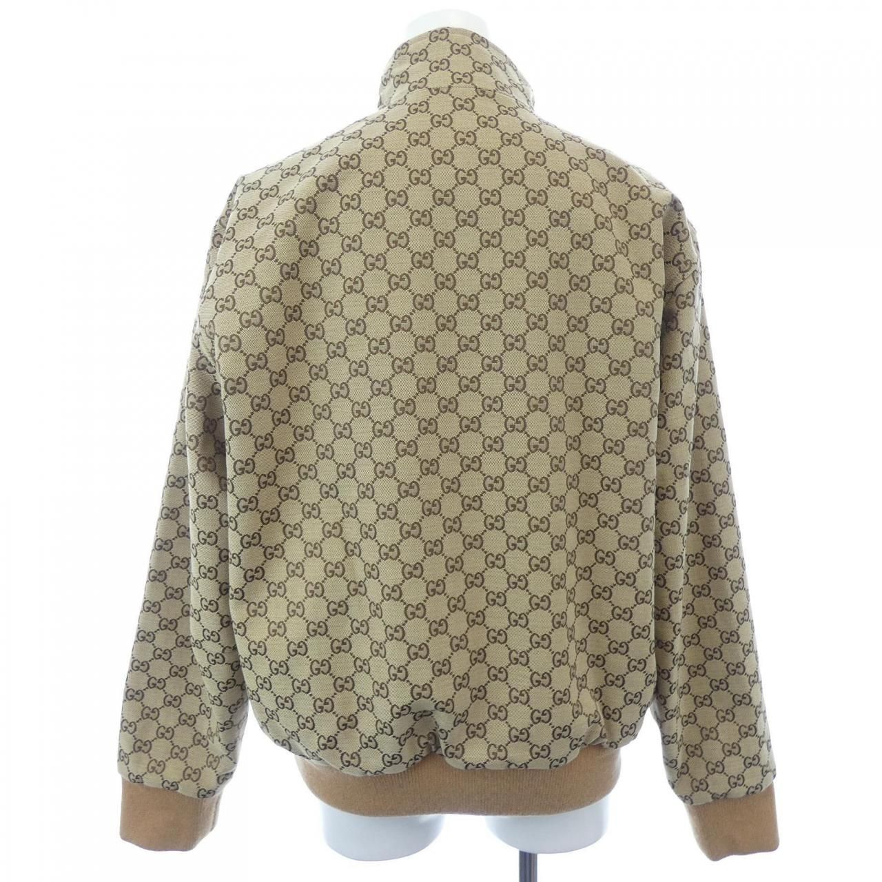 Gucci Leather &gg Canvas Reversible Jacket 717009 Z8a57 Blouson