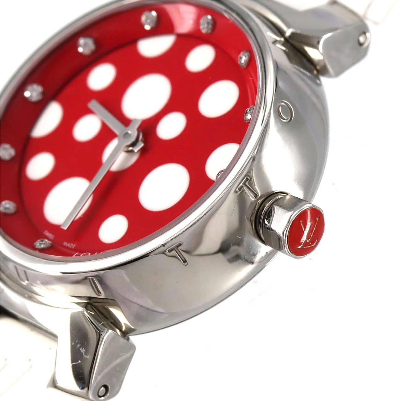 Louis Vuitton Tambour 10p Yayoi Kusama Limited Q12m7 SS Quartz