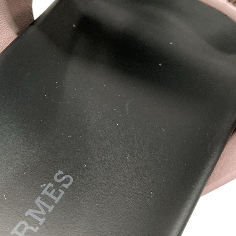 Hermes Sandals 36 Women's Chypre Rose Cancan Leather