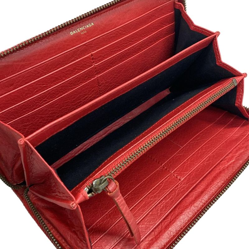 Balenciaga Long Wallet Classic Continental 253036 White X Blue X Red Round