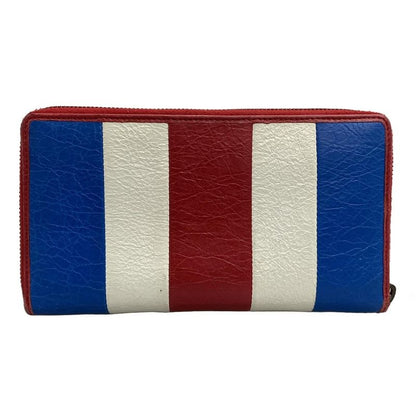 Balenciaga Long Wallet Classic Continental 253036 White X Blue X Red Round