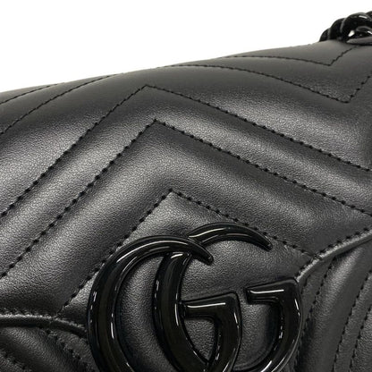 Gucci Shoulder Bag Ggmarmont Medium Shoulder Bag 443497 Black Leather
