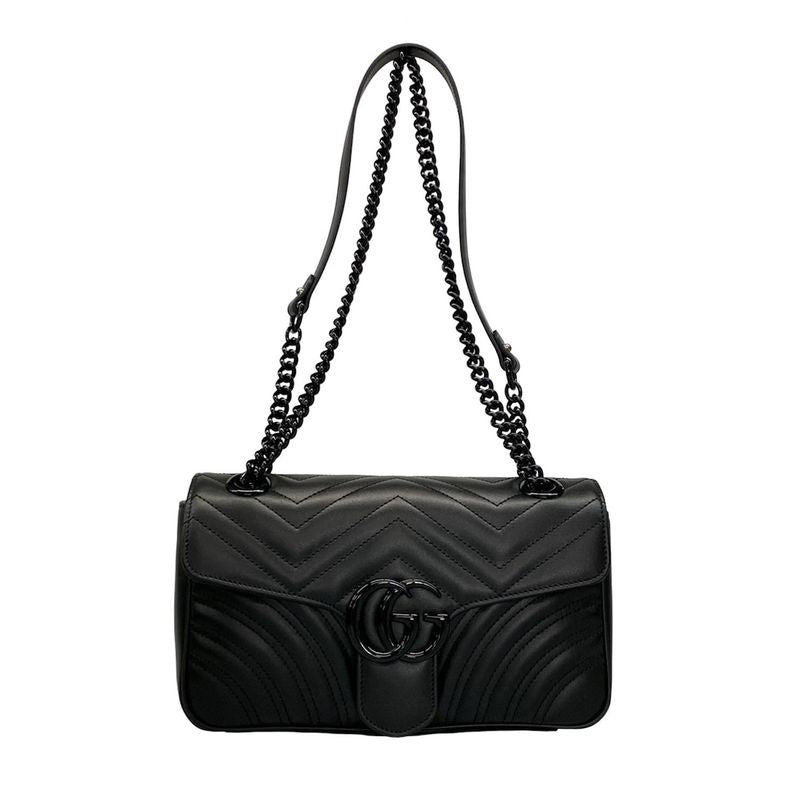 Gucci Shoulder Bag Ggmarmont Medium Shoulder Bag 443497 Black Leather
