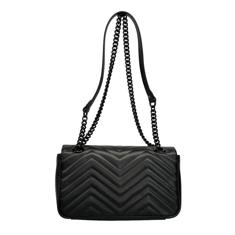 Gucci Shoulder Bag Ggmarmont Medium Shoulder Bag 443497 Black Leather