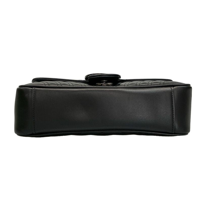 Gucci Shoulder Bag Ggmarmont Medium Shoulder Bag 443497 Black Leather