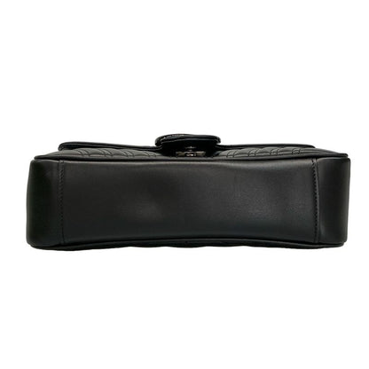 Gucci Shoulder Bag Ggmarmont Medium Shoulder Bag 443497 Black Leather