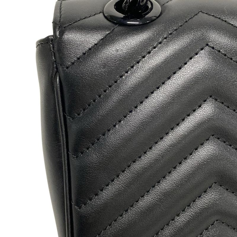 Gucci Shoulder Bag Ggmarmont Medium Shoulder Bag 443497 Black Leather