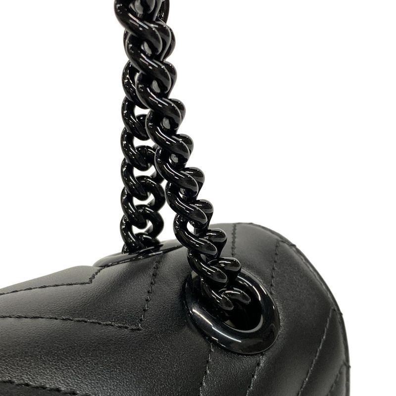 Gucci Shoulder Bag Ggmarmont Medium Shoulder Bag 443497 Black Leather