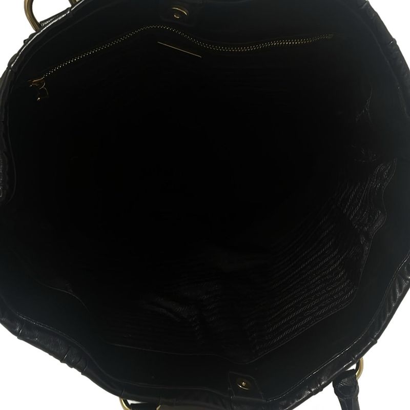 Prada Tote Bag - Bn1232 Black Leather