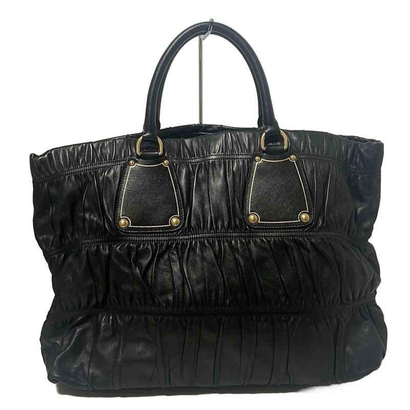 Prada Tote Bag - Bn1232 Black Leather