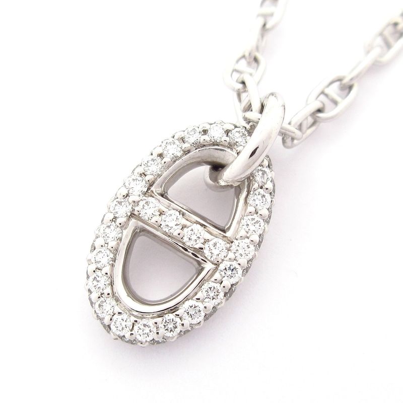 Hermes Necklace Farandole PM 18k White Gold X Diamond 48p Diamond 0.45ct St