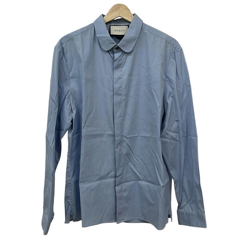 Gucci Long Sleeve Shirt Size 42 16 1 2 Men's - Light Blue