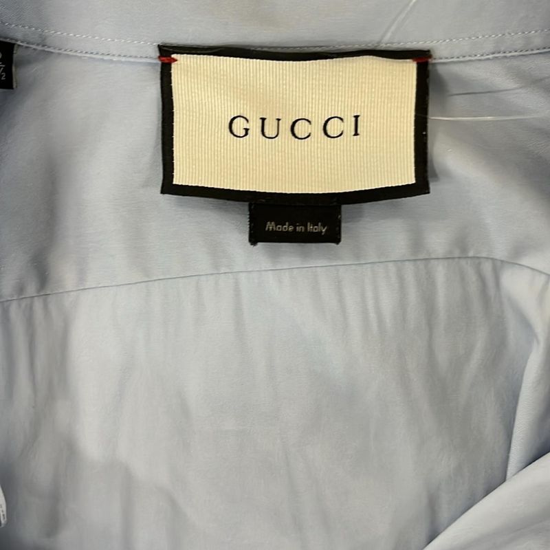 Gucci Long Sleeve Shirt Size 42 16 1 2 Men's - Light Blue