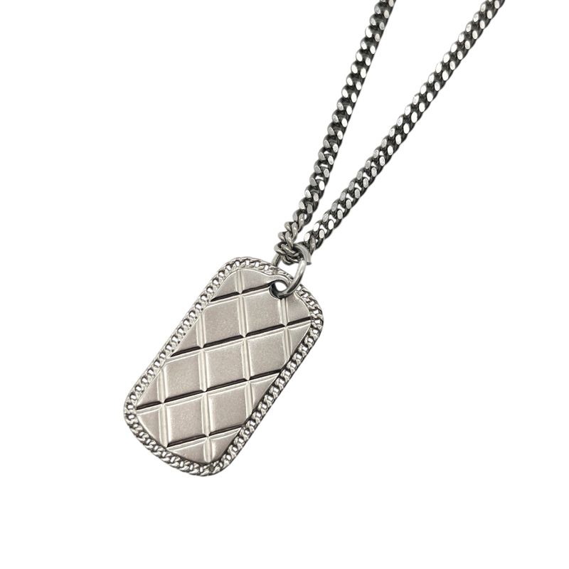 Chanel Plate Matelasse Necklace Coco Mark Necklace Unisex