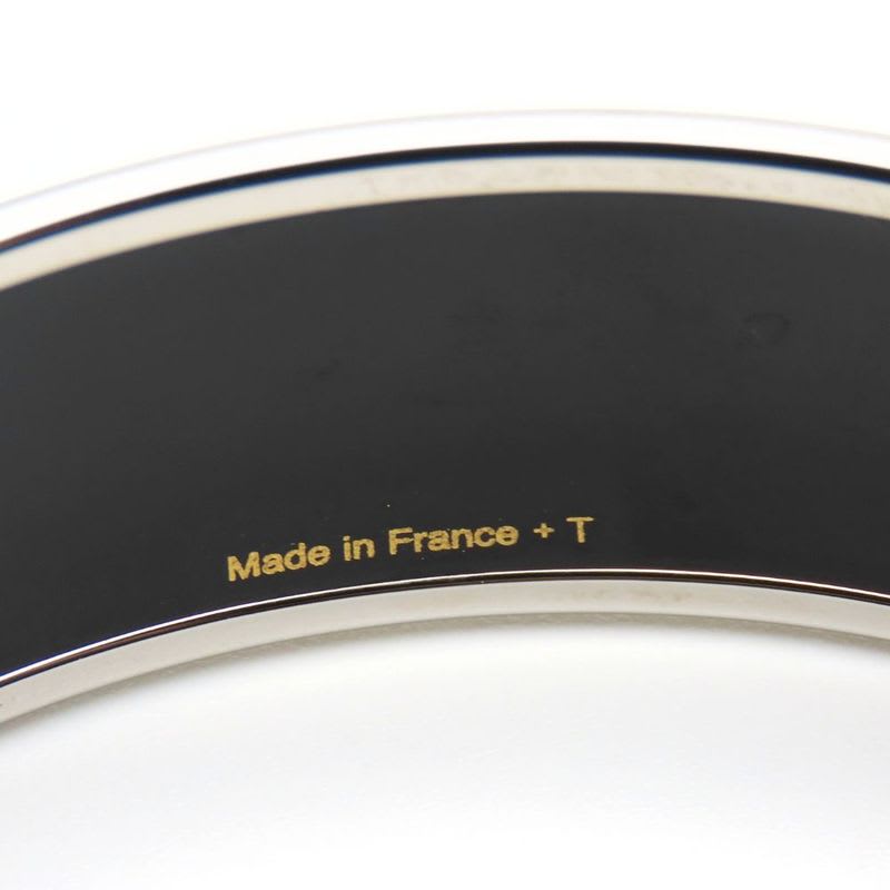 Hermes Bangle Enamel GM Metal Purple Silver Cloisonne Belt Dot