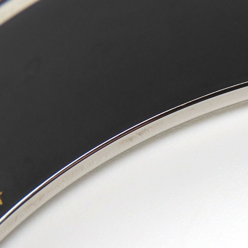 Hermes Bangle Enamel GM Metal Purple Silver Cloisonne Belt Dot
