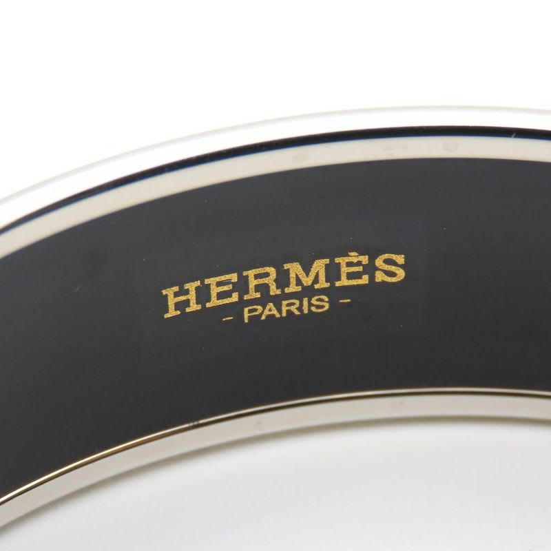 Hermes Bangle Enamel GM Metal Purple Silver Cloisonne Belt Dot