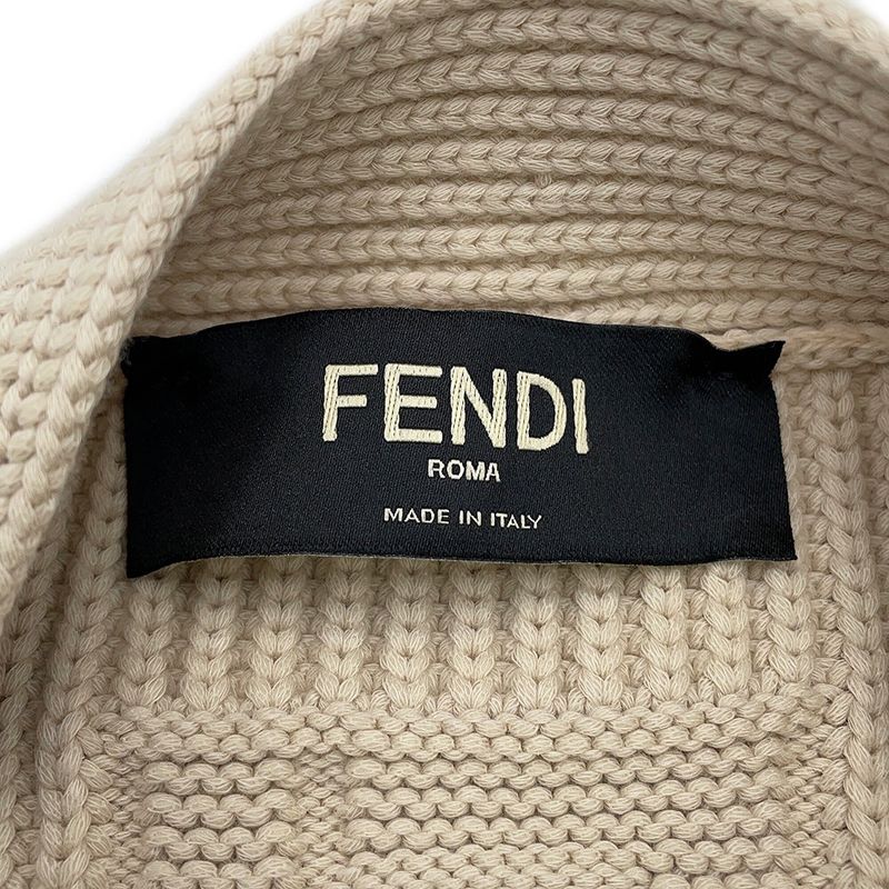 Fendi Cardigan Knit 58 Top Beige Light Gray