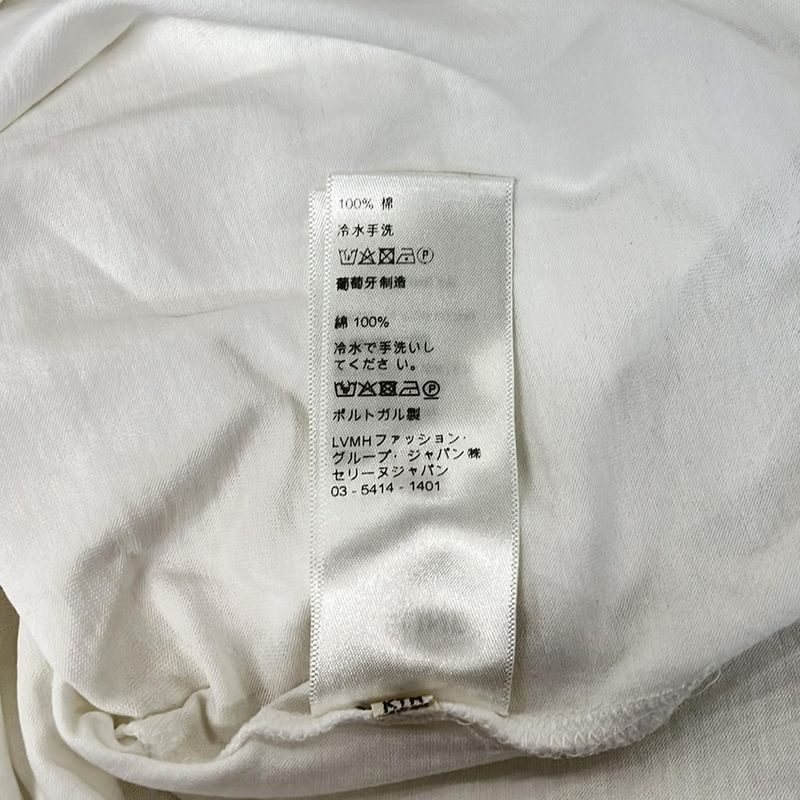 Celine Short Sleeve T-Shirt Size L - White X Black Crew Neck Logo