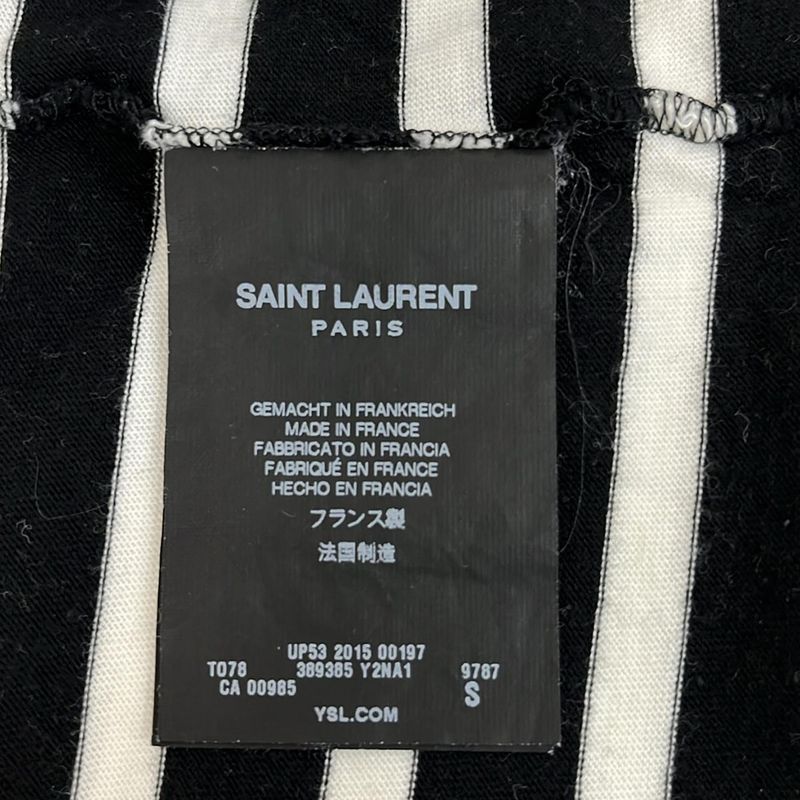 Saint Laurent Paris Short Sleeve T-Shirt Size S - 389385 Black X White Crew