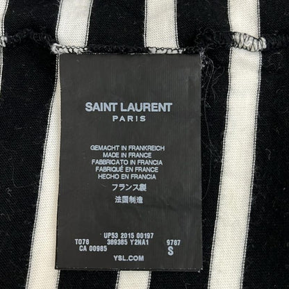 Saint Laurent Paris Short Sleeve T-Shirt Size S - 389385 Black X White Crew