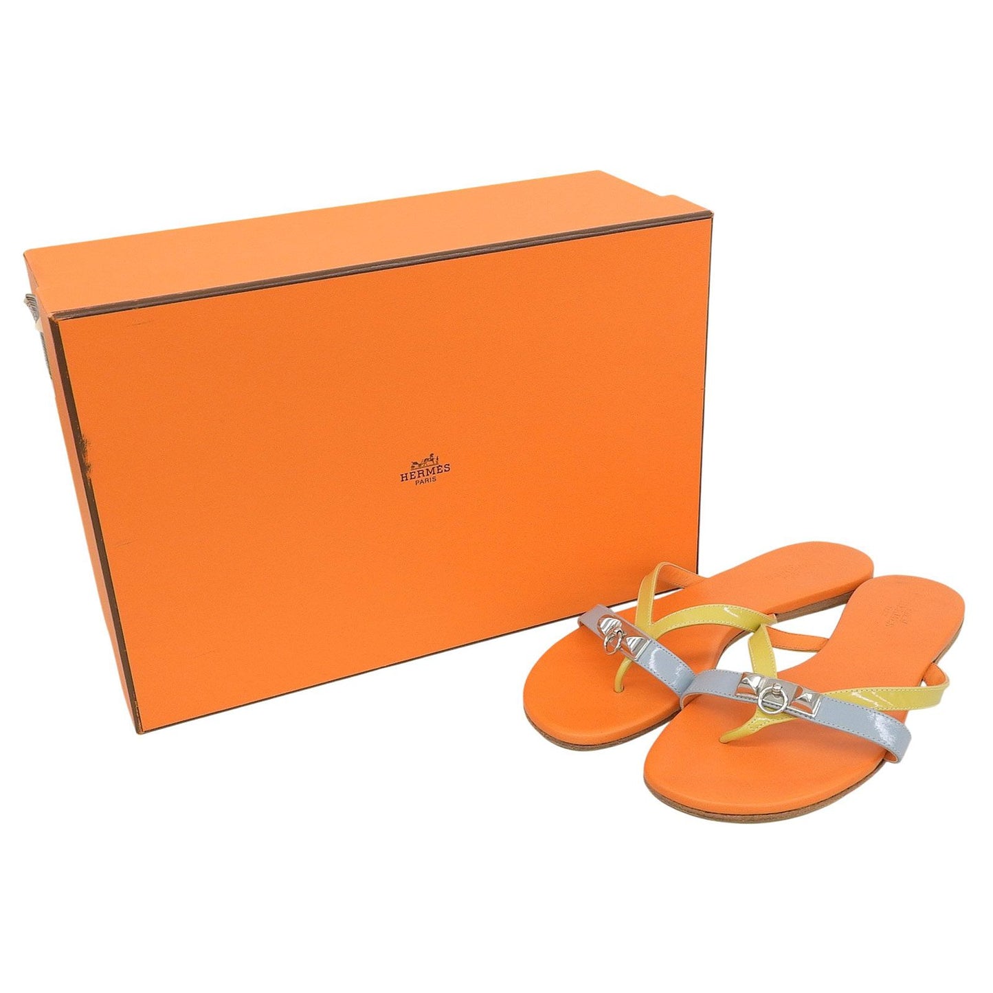 ▲Hermes Silver Hardware Medor Hardware Leather Flat Thong