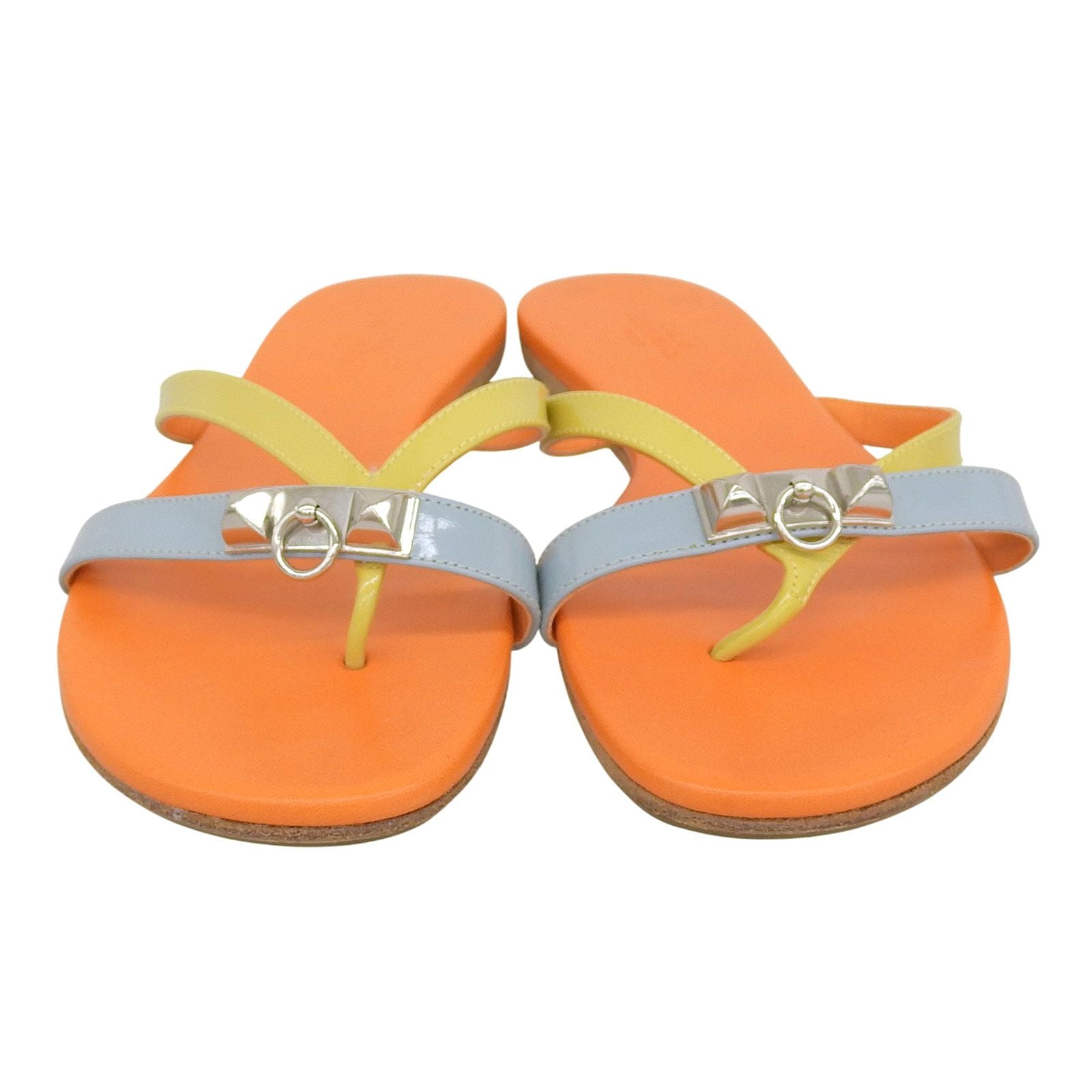 ▲Hermes Silver Hardware Medor Hardware Leather Flat Thong