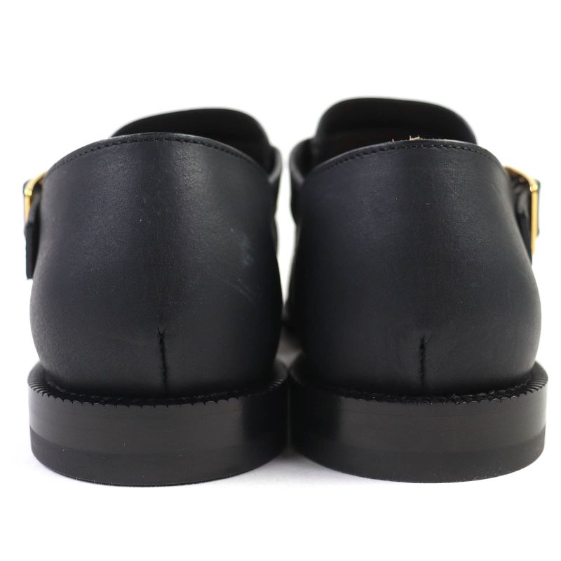 △loewe L814465x77 Campo Logo Buckle Leather Gurkha Sandals Black 38 Boxes/storag