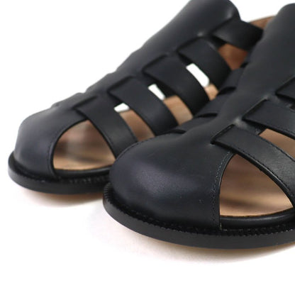 Loewe X77 Campo Logo Buckle Leather Gurkha Sandals Black 38 Boxes Storag