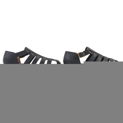 △loewe L814465x77 Campo Logo Buckle Leather Gurkha Sandals Black 38 Boxes/storag