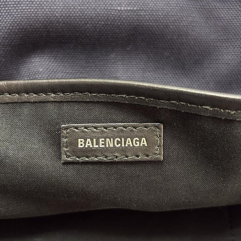 Balenciaga Tote Bag Navy Cabas S 339933 Navy X Black Leather