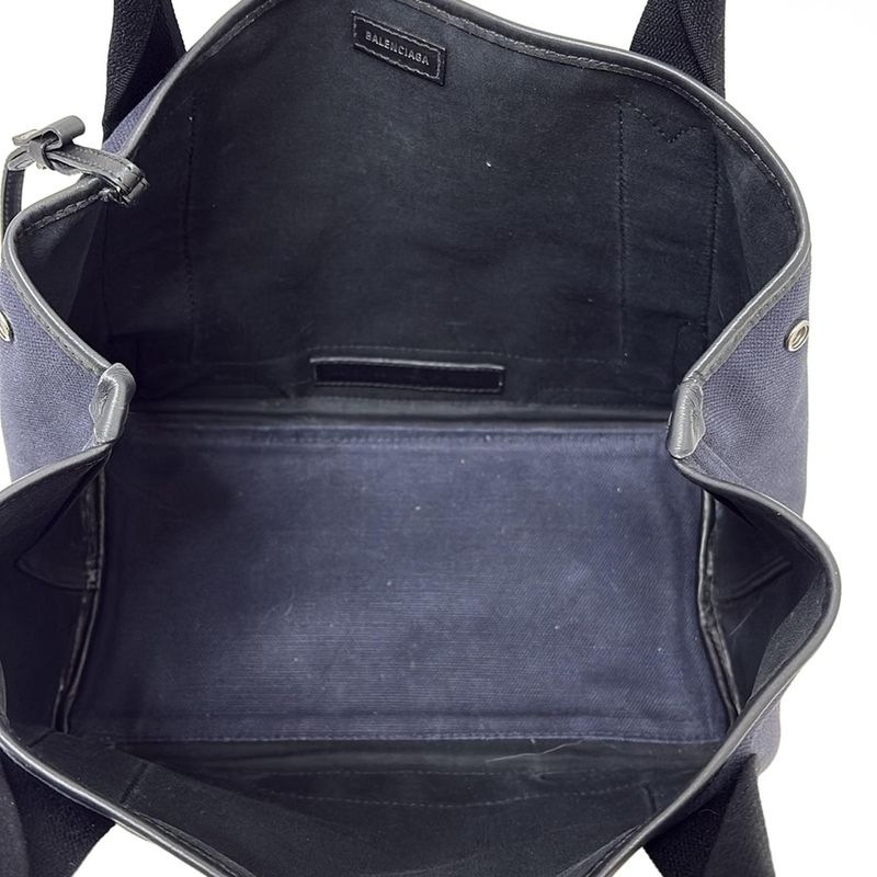 Balenciaga Tote Bag Navy Cabas S 339933 Navy X Black Leather