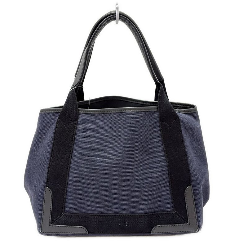 Balenciaga Tote Bag Navy Cabas S 339933 Navy X Black Leather