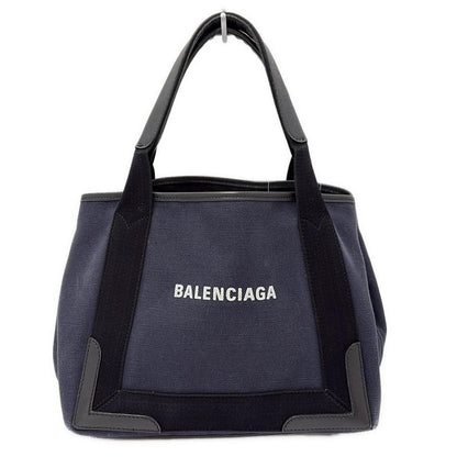 Balenciaga Tote Bag Navy Cabas S 339933 Navy X Black Leather