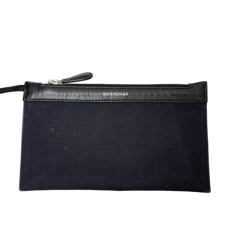 Balenciaga Tote Bag Navy Cabas S 339933 Navy X Black Leather