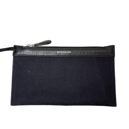 Balenciaga Tote Bag Navy Cabas S 339933 Navy X Black Leather