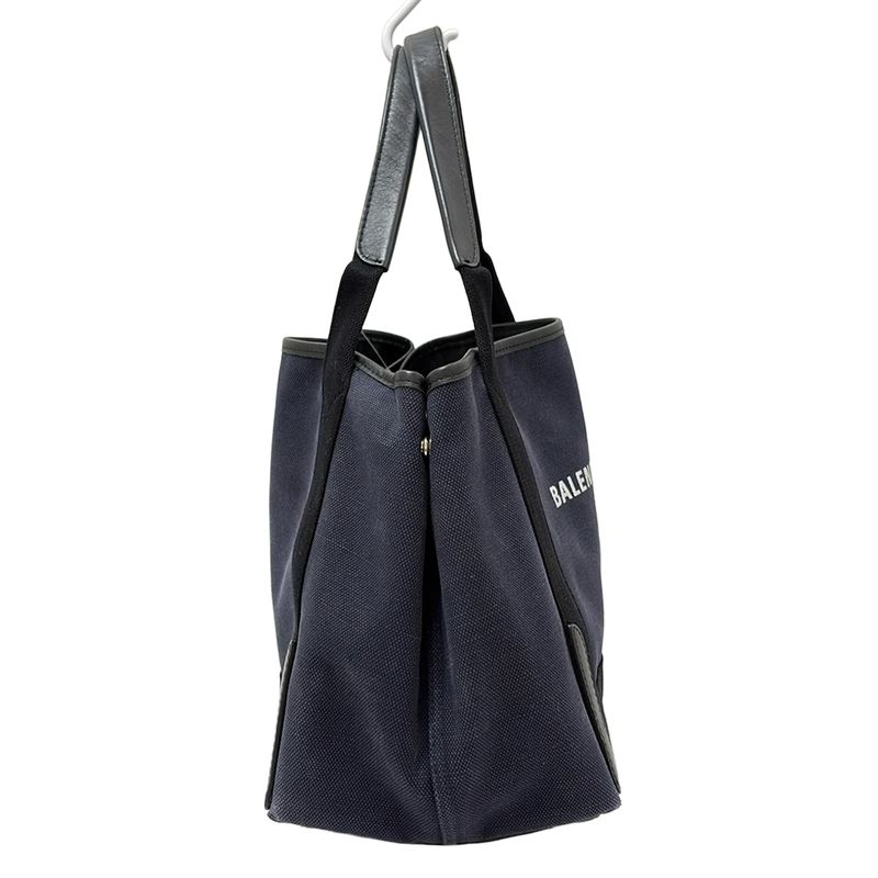Balenciaga Tote Bag Navy Cabas S 339933 Navy X Black Leather