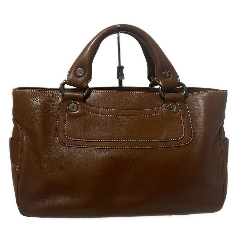 Celine Handbag Boogie Bag Dark Brown Leather