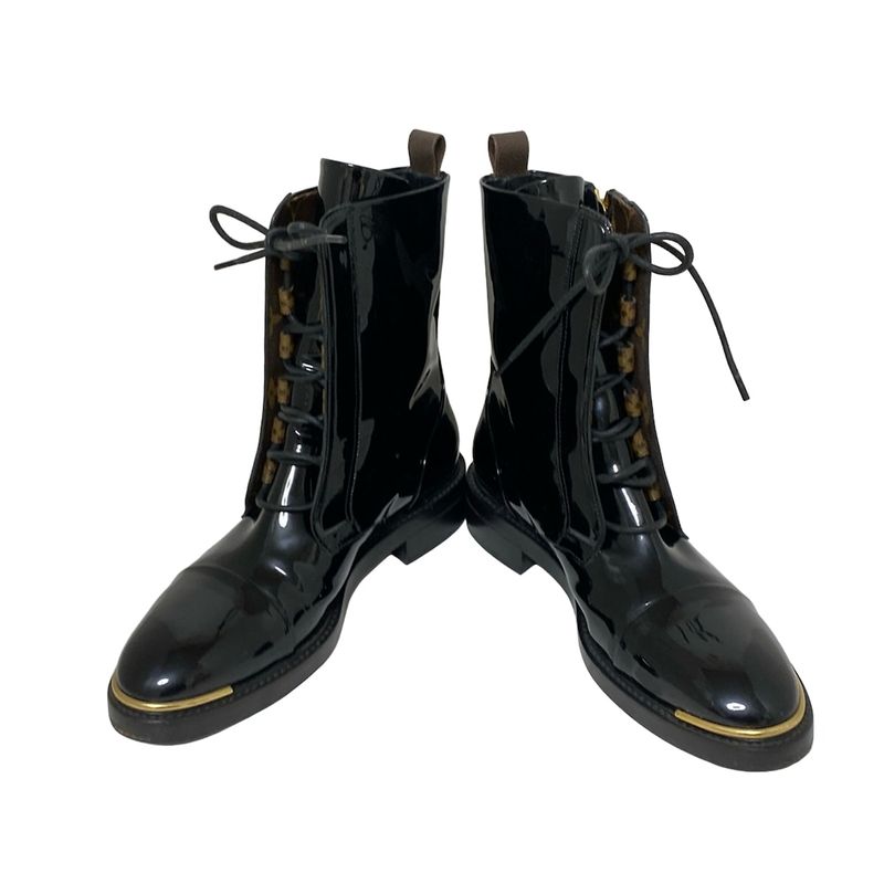 Louis Vuitton Short Boots 37 Women's - Black Leather