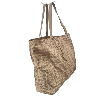Bottega Veneta Tote Bag Intreccio Illusion Beige Leather