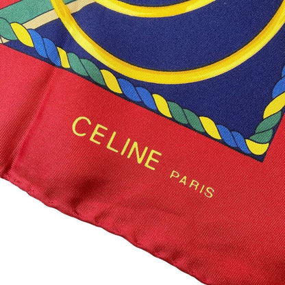 Good item CELINE Horsebit x Ribbon Pattern Scarf Multicolor Ladies Used USED