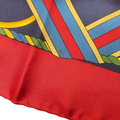 Good item CELINE Horsebit x Ribbon Pattern Scarf Multicolor Ladies Used USED