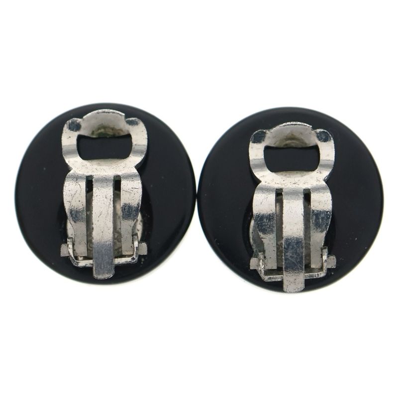 Chanel Cocomark Rhinestone Earring Black