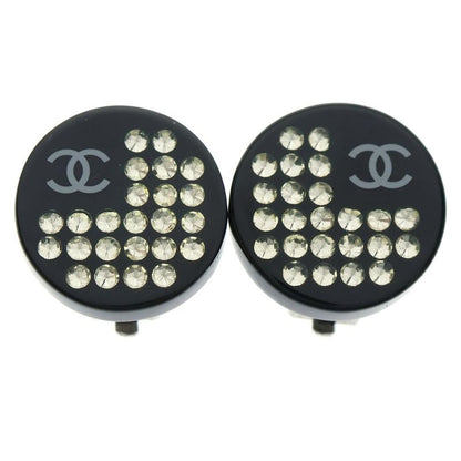 Chanel Cocomark Rhinestone Earring Black