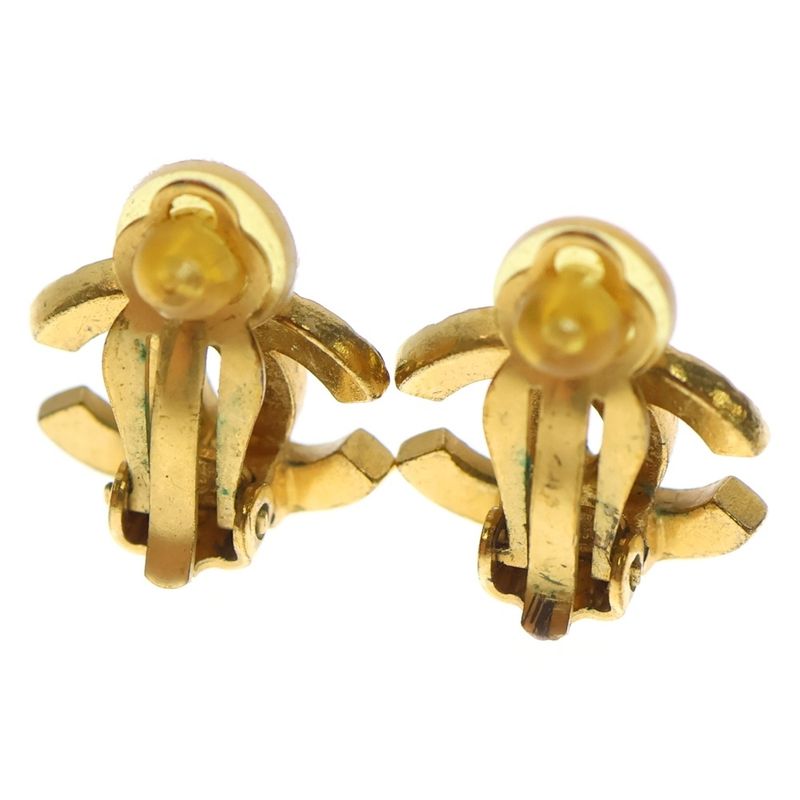 Chanel Cocomark Rhinestone Earring GP 02a