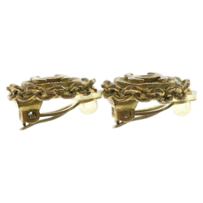 Chanel Coco Mark Earring Gold Vintage 95p GP