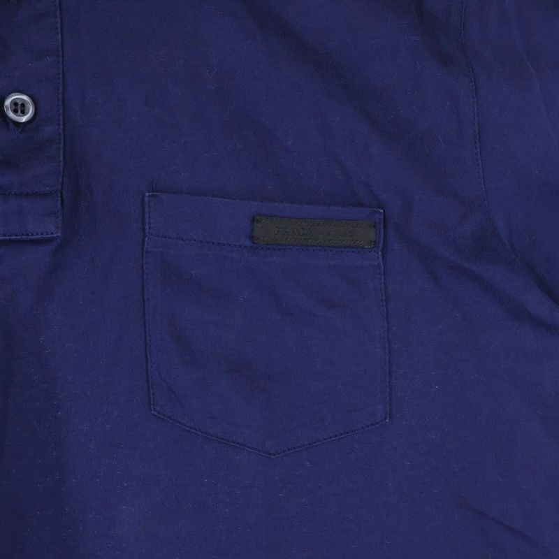 Prada 19ss Logo S Polo Shirt Chest Logo Short Sleeve Polo Shirt Navy Ujn007