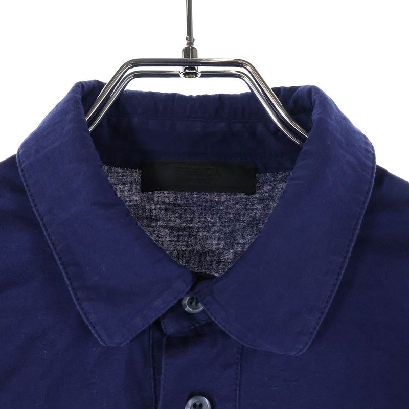 Prada 19ss Logo S Polo Shirt Chest Logo Short Sleeve Polo Shirt Navy Ujn007