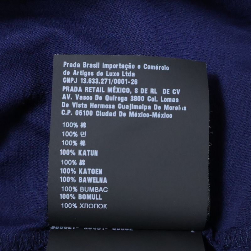 Prada 19ss Logo S Polo Shirt Chest Logo Short Sleeve Polo Shirt Navy Ujn007